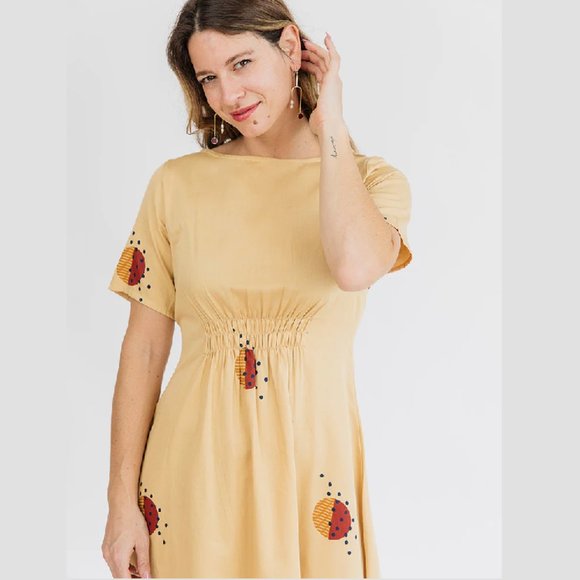 Mata Traders Artsy Traveler Midi Dress Honeycomb NWT - Picture 4 of 7